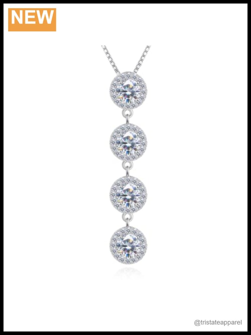 925 Sterling Silver Moissanite Drop Necklace Lariat Pendant